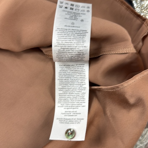 NWT European Style Only Primrose Long Sleeve Satin Shirt Dress in Beaver Fur - Picture 9 of 11